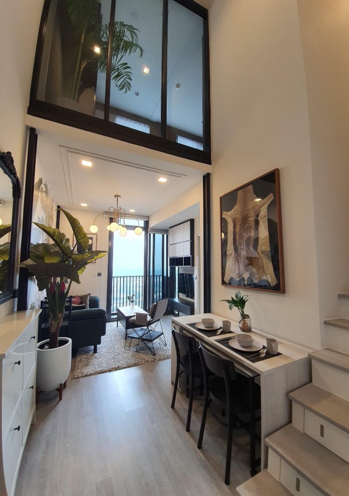 For Rent Duplex 1 bedroom The Line Sukhumvit 101 Condo High floor Near BTS Punnawithi Fully furnished Ready to move in